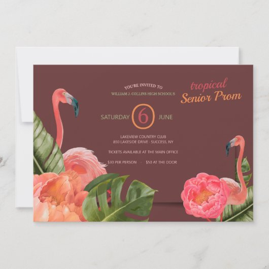 トロピカルフラミンゴスプロム招待状 招待状 (正面)