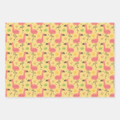 トロピカルフラミンゴスラッピング紙セット3 ラッピングペーパーシート (正面3)