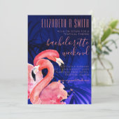 トロピカルフラミンゴバチェロレッテウィークエンドピンクブルー 招待状 (スタンド正面)