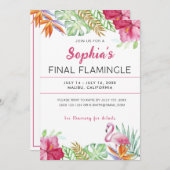 トロピカルフラミンゴバチェロレッテ招待状 招待状 (正面/裏面)