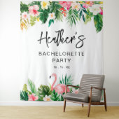 トロピカルフラミンゴバチェロレッテ背景 タペストリー (インサイチュ)