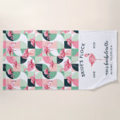 トロピカルフラミンゴバチェロレッテ週末 ビーチタオル (正面)