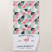 トロピカルフラミンゴバチェロレッテ週末 ビーチタオル (正面)