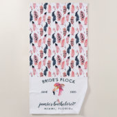 トロピカルフラミンゴバチェロレッテ週末 ビーチタオル (正面)