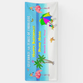 トロピカルフラミンゴパーティー50と素晴らしいバナー 横断幕 (縦)