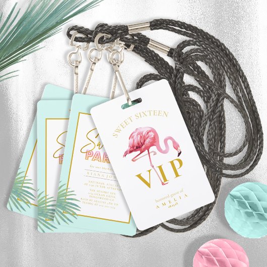 トロピカルフラミンゴパームズスウィート16 ID922 バッジ