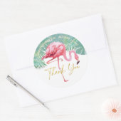 トロピカルフラミンゴパームズスウィート16 ID922 ラウンドシール (封筒)