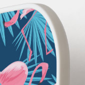 トロピカルフラミンゴパームプリント名前をカスタムする電話番号 ピックルボールラケット (左詳細)