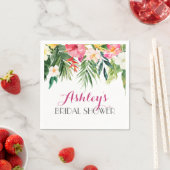 トロピカルフラミンゴビューティフルフローラナプキンイエロー スタンダードカクテルナプキン (インサイチュ)