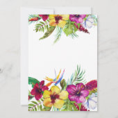 トロピカルフラミンゴビーチフローラブライダルシャワー 招待状 (裏面)