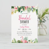 トロピカルフラミンゴビーチブライダルシャワー 招待状 (スタンド正面)