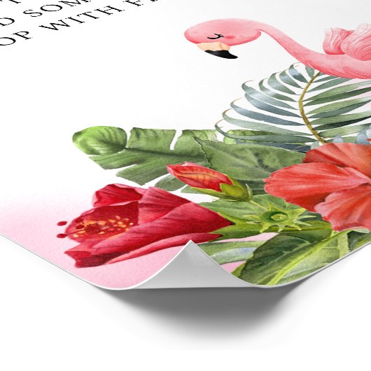 トロピカルフラミンゴピンクマムオーサバーベビーシャワー ポスター (角)