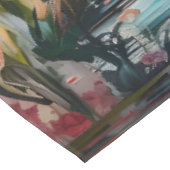 トロピカルフラミンゴファンタジーパラダイス開花 テーブルクロス (アングル)