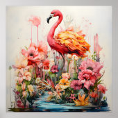トロピカルフラミンゴファンタジーパラダイス開花 ポスター (正面)