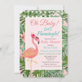 トロピカルフラミンゴフラミングルベビーシャワー招待状 招待状 (正面)