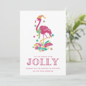 トロピカルフラミンゴフロリダビーチクリスマスホリデー シーズンカード (スタンド正面)