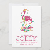 トロピカルフラミンゴフロリダビーチクリスマス シーズンカード (正面)