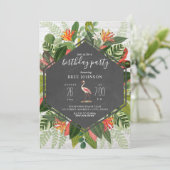 トロピカルフラミンゴフローラ誕生日パーティー 招待状 (スタンド正面)