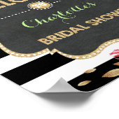 トロピカルフラミンゴブライダルシャワーウェルカムサインデコール ポスター (角)