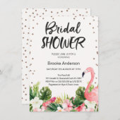 トロピカルフラミンゴブライダルシャワー招待 招待状 (正面/裏面)