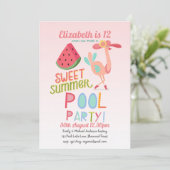 トロピカルフラミンゴプールパーティーピンクウォーターメロンガールズ 招待状 (スタンド正面)