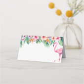 トロピカルフラミンゴベビーシャワー座席表空白の- プレイスカード (正面)