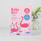 トロピカルフラミンゴベビーシャワー招待状 招待状 (スタンド正面)