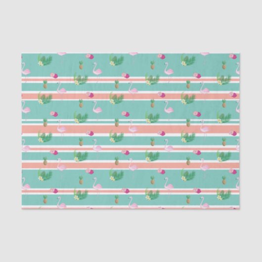 トロピカルフラミンゴラッピングティッシュペーパー 薄葉紙 (正面)