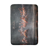 トロピカルフラミンゴ名前をカスタムする バスマット (正面縦)