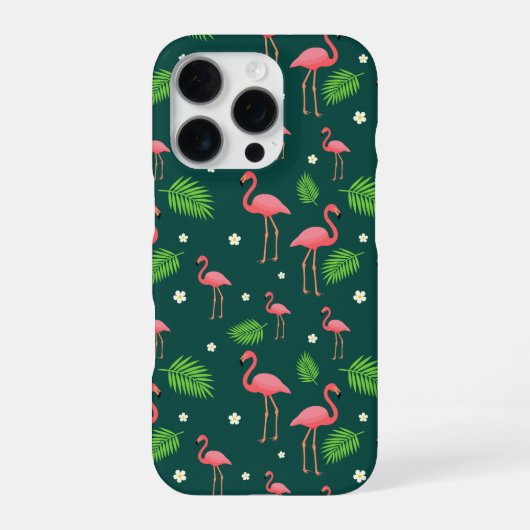 トロピカルフラミンゴ柄 iPhoneケース (裏面)
