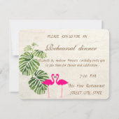 トロピカルフラミンゴ結婚スのリハーサルディナー 招待状 (正面)