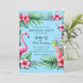 トロピカルフラミンゴ誕生日パーティー 招待状 (スタンド正面)