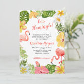 トロピカルフラミンゴ誕生日パーティー 招待状 (スタンド正面)