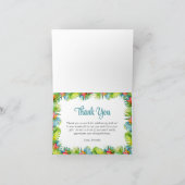 トロピカルフラミンゴ誕生日ルアウ（ハワイ式宴会） サンキューカード (内部)