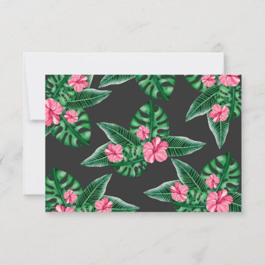 トロピカルフラミンゴ赤ちゃん感謝していシャワー- you サンキューカード (裏面)