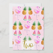 トロピカルフラミンゴ2歳誕生日招待状 招待状 (裏面)
