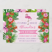 トロピカルフラミンゴ5thバースデーパーティー 招待状 (正面/裏面)