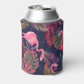 トロピカルフラミンゴ：ヴィンテージのパーム模様。 缶クーラー (缶裏面)