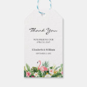 トロピカルフラミンゴ&葉結婚式の引き出物ありがとう ギフトタグ (正面)