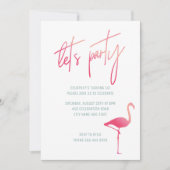 トロピカルフラミンゴsweet sixteenピンク&ミント招待状 招待状 (正面)