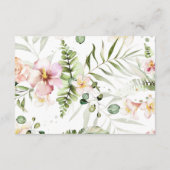 トロピカルフラワーおむつラッフルチケット、ベビーシャワー エンクロージャーカード (裏面)