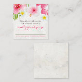 トロピカルフラワーおむつラッフルベビーシャワー エンクロージャーカード (正面/裏面)