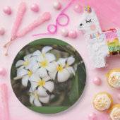 トロピカルフラワーがプリントされたプレート, プルメリア ペーパープレート (パーティー)
