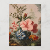 トロピカルフラワーのあるヴィンテージの花の静物 ポストカード (正面)