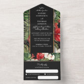 トロピカルフラワーのオールインワンウェディング招待状 オールインワン招待状 (内側)