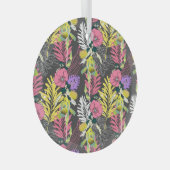 トロピカルフラワーアート：オリジナル模様。 ガラスオーナメント (正面右)