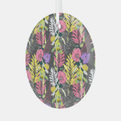 トロピカルフラワーアート：オリジナル模様。 ガラスオーナメント (正面左)