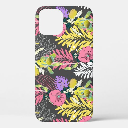 トロピカルフラワーアート：オリジナル模様。 Case-Mate iPhoneケース (裏面)