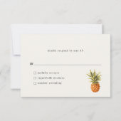 トロピカルフラワーウェディングとQRコード 出欠カード (裏面)