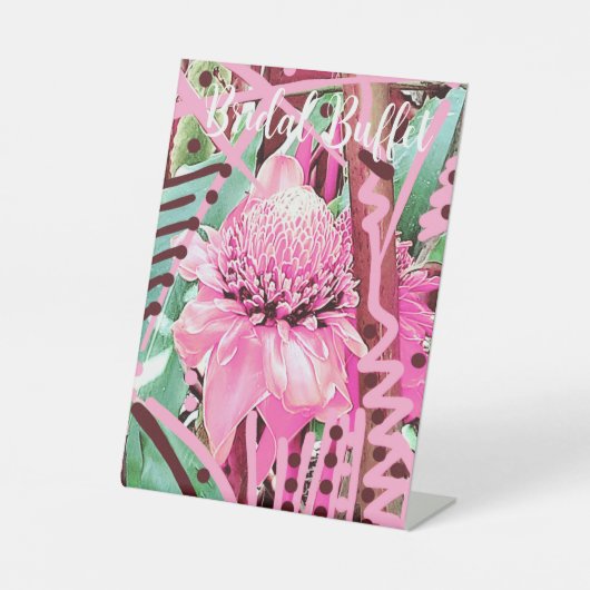 トロピカルフラワーオブライフ結婚ブライダルビュッフェ 台座サイン (正面)